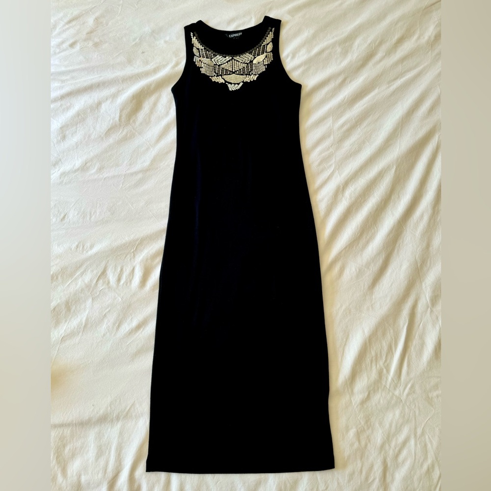 Express | Midi Racerback Tank Dress | Small | Black